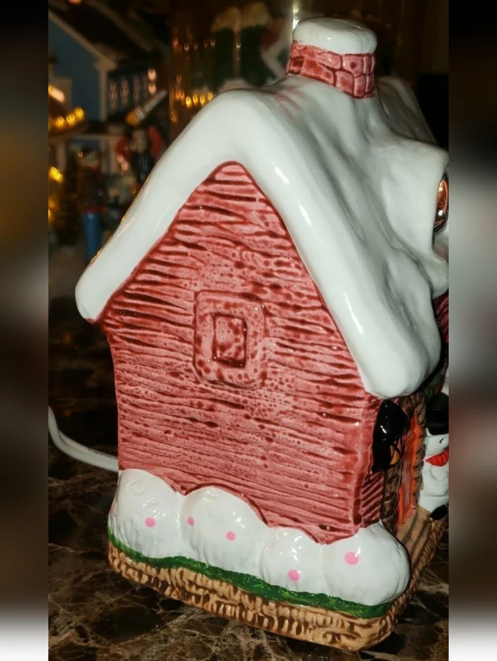 Vintage UCGC Japan Pink Cabin Christmas Village Piece